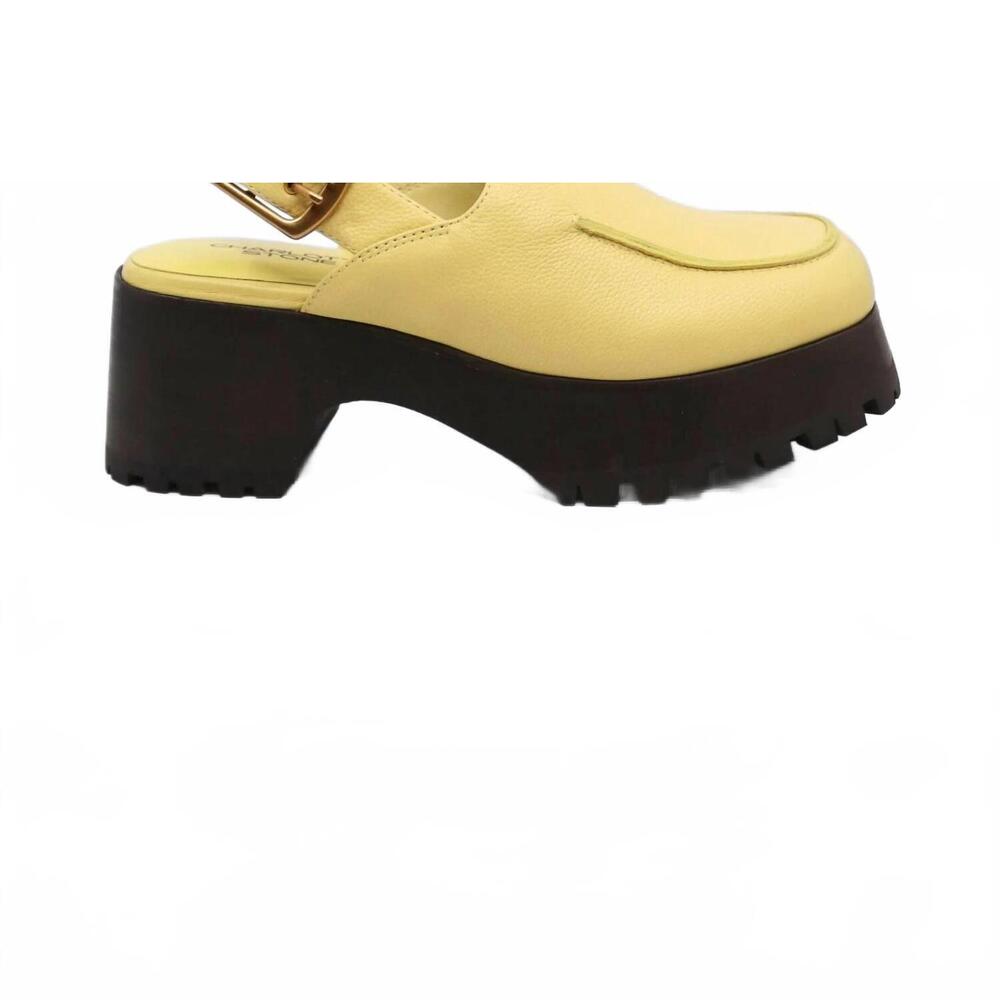 NEW CHARLOTTE STONE women's carlos slingback clog in yellow